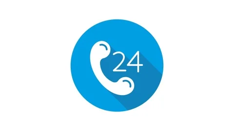 Blue motion graphic icon animation 24 support Stock Footage 124592691