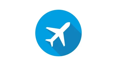 Blue motion graphic icon animation plane Stock Footage 124592772
