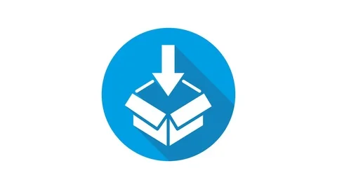 Blue motion graphic icon animation box arrow Stock Footage 124592832