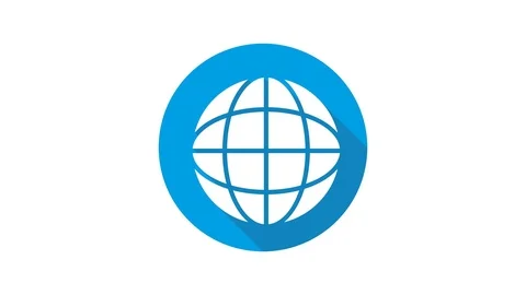 Blue motion graphic icon animation earth Stock Footage 124592849