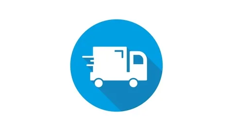 Blue motion graphic icon animation delivery Stock Footage 124592884