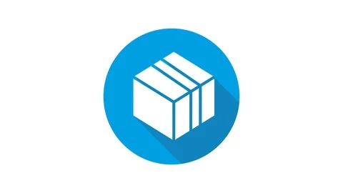 Blue motion graphic icon animation box Stock Footage 124592934