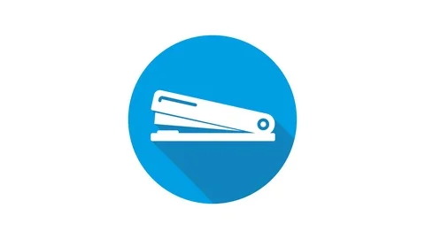 Blue motion graphic icon animation stapler Stock Footage 125089656