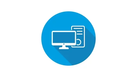 Blue motion graphic icon animation computer Stock Footage 125211399
