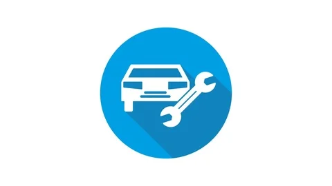 Blue motion graphic icon animation repair car Stock Footage 125216637