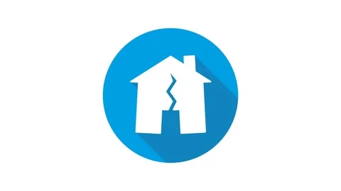 Blue motion graphic icon animation earthquake insurance Stock Footage 125216733