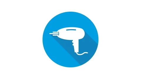 Blue motion graphic icon animation hairdryer Stock-Footage 125216778