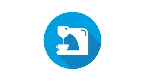 Blue motion graphic icon animation coffee maker Stock Footage 125216804