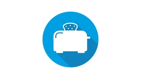 Blue motion graphic icon animation toaster Stock Footage 125216859