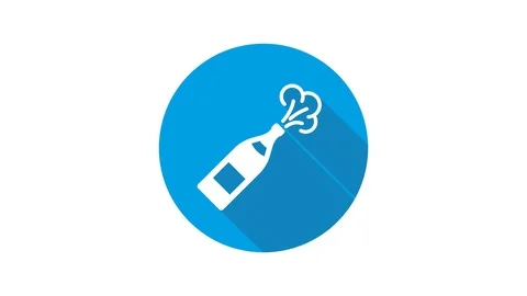 Blue motion graphic icon animation champagne Stock Footage 125216888