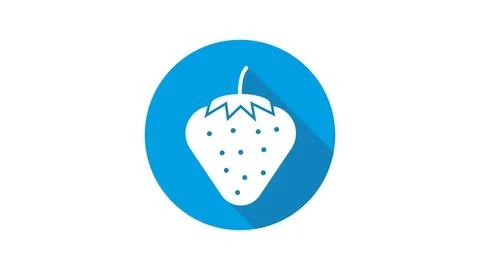 Blue motion graphic icon animation strawberry Stock Footage 125347200