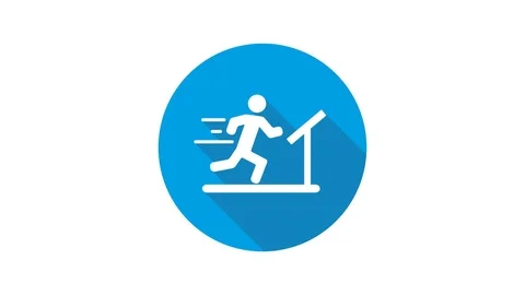 Blue motion graphic icon animation run Stock Footage 125347254