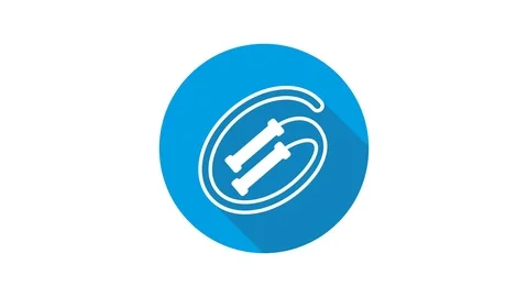 Blue motion graphic icon animation jump rope Stock Footage 125347302