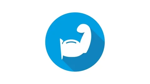 Blue motion graphic icon animation musces Stock Footage 125347340