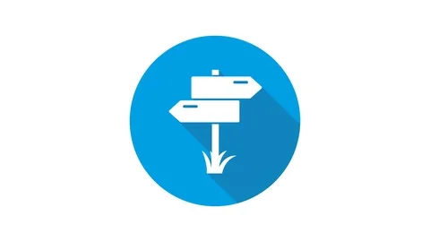 Blue motion graphic icon animation signpost Stock Footage 125347368