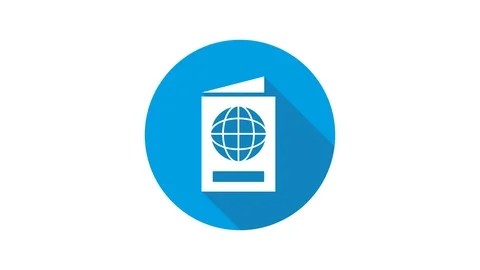Blue motion graphic icon animation passport Stock Footage 125347381