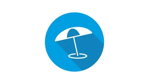 Blue motion graphic icon animation parasol Stock Footage 125347395