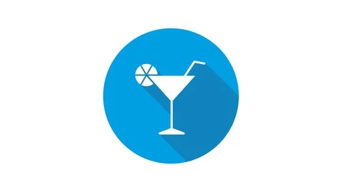 Blue motion graphic icon animation cocktail Stock Footage 125347404