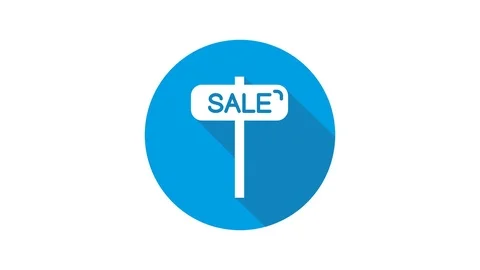 Blue motion graphic icon animation sale Stock Footage 125347444