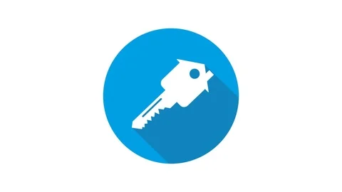 Blue motion graphic icon animation key from the house Stock Footage 125347451