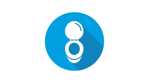 Blue motion graphic icon animation toilet Stock Footage 125777909