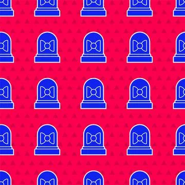 Blue Motion sensor icon isolated seamless pattern on red background. Vector Stock Illustration