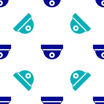 Blue Motion sensor icon isolated seamless pattern on white background. Vector Stock Illustration