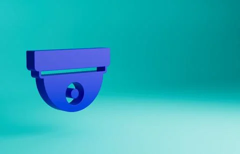 Blue Motion sensor icon isolated on blue background. Minimalism concept. 3D Stock Illustration