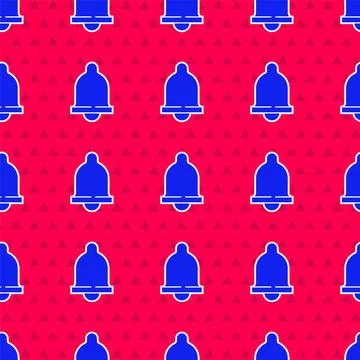 Blue Motion sensor icon isolated seamless pattern on red background.  Vector Stock Illustration