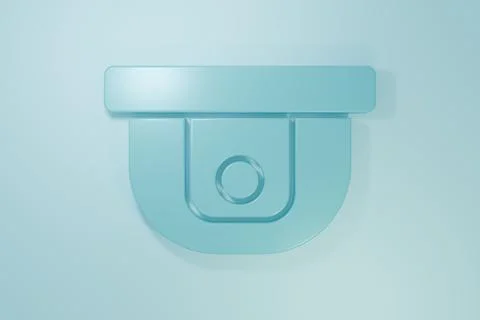 Blue Motion sensor icon isolated on blue background. Minimalism concept. 3D.. Stock Illustration