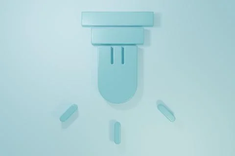 Blue Motion sensor icon isolated on blue background. Minimalism concept. 3D.. 스톡 일러스트