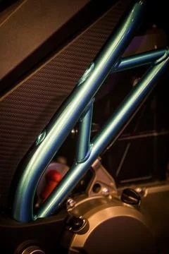 Blue motorcycle frame Stock Photos