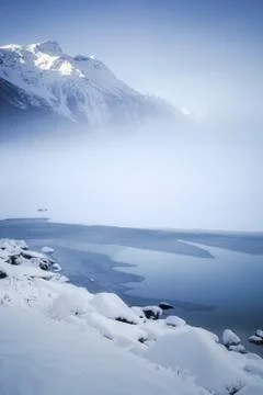 Blue mountain fog Stock Photos