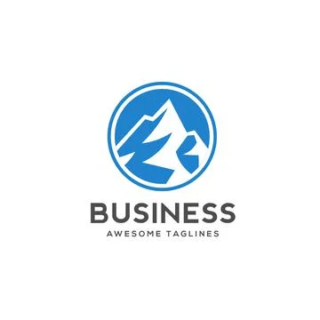 Blue Mountain icon Logo Stock Illustration
