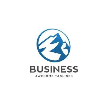 Blue Mountain icon Logo Stock Illustration
