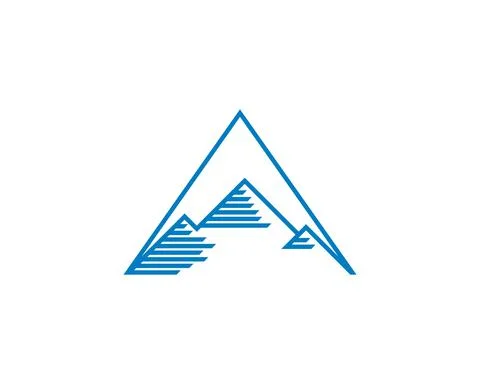 Blue Mountain line vector logo Stock Illustration