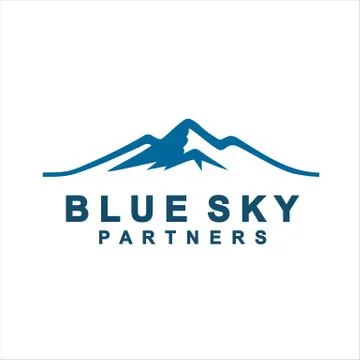 Blue Mountain Logo Design idea Stock Illustration