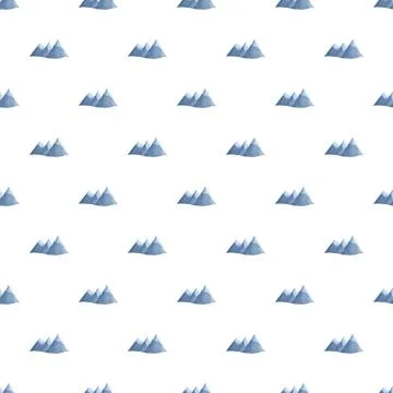 Blue mountain peaks seamless pattern repeating background Stockillustratie