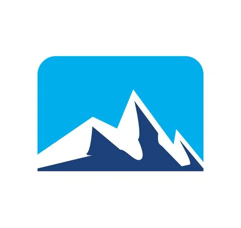 Blue Mountain Vector Sign Stock Illustration