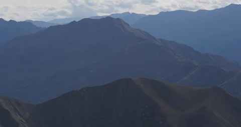 Blue mountain view from Rob Roy Peak, New Zealand Stock Footage 119552624