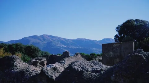 Blue mountains and the city in the background Stock Footage 276497707