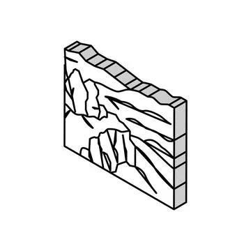 Blue mountains isometric icon vector illustration Stock Illustration