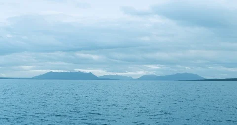 Blue mountains at lake Stock Footage 90075433
