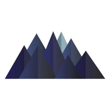 Blue mountains low poly style. Polygonal shapes Stock Illustration