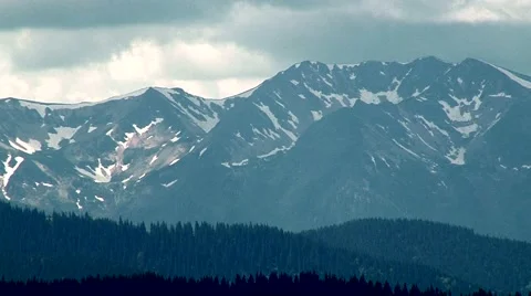 Blue Mountains in snow Stock Footage 69009043