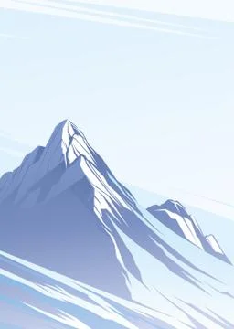 Blue mountains with snow Stock Illustration