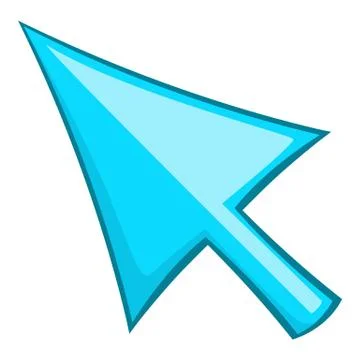 Blue mouse arrow icon, cartoon style Illustrazione stock