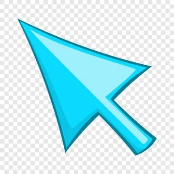 Blue mouse arrow icon, cartoon style Illustrazione stock