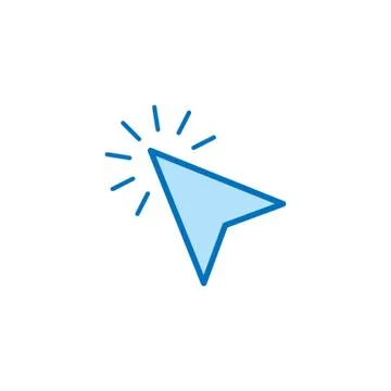 Blue mouse arrow icon Ilustración de archivo