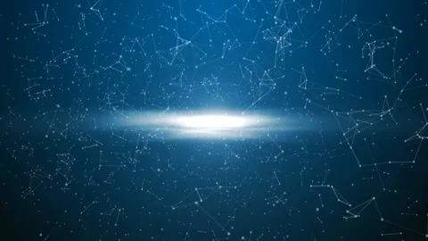 Blue moving background with plexus, dots and triangles Video stock 88032544